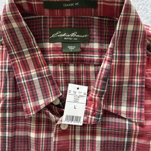 Eddie Bauer Men's Red Plaid Shirt